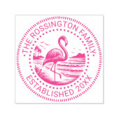 Pink Flamingo in Water Family Name Datum Estland # Permastempel (Design)