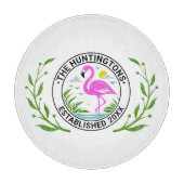 Pink Flamingo in Water Family Name Datum Estnr. 1 Schneidebrett (Vorderseite)