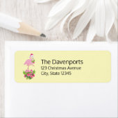 Pink Flamingo in Weihnachtsmannmütze Whimsisches W (Insitu)