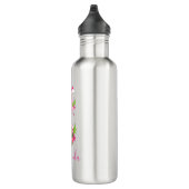 Pink Flamingo in Weihnachtsmannmütze Whimsisches W Edelstahlflasche (Rechts)