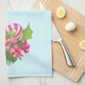 Pink Flamingo in Weihnachtsmannmütze Whimsisches W Geschirrtuch (Viertel Falte)