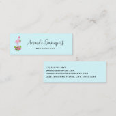 Pink Flamingo in Weihnachtsmannmütze Whimsisches W Mini Visitenkarte (Vorne/Hinten)