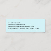 Pink Flamingo in Weihnachtsmannmütze Whimsisches W Mini Visitenkarte (Rückseite)