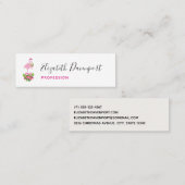 Pink Flamingo in Weihnachtsmannmütze Whimsisches W Mini Visitenkarte (Vorne/Hinten)