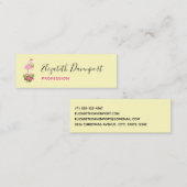 Pink Flamingo in Weihnachtsmannmütze Whimsisches W Mini Visitenkarte (Vorne/Hinten)