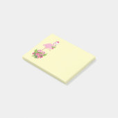Pink Flamingo in Weihnachtsmannmütze Whimsisches W Post-it Klebezettel (angewinkelt)