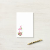 Pink Flamingo in Weihnachtsmannmütze Whimsisches W Post-it Klebezettel (Auf Schreibtisch)