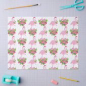 Pink Flamingo in Weihnachtsmannmütze Whimsisches W Seidenpapier (Basteln)
