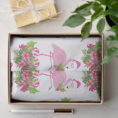 Pink Flamingo in Weihnachtsmannmütze Whimsisches W Seidenpapier (Geschenk)
