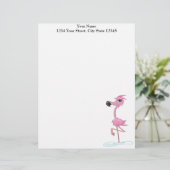 Pink Flamingo, individueller Briefkopf (Stehend Vorderseite)