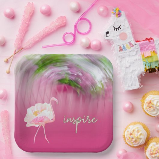 Pink Flamingo Inspiration Sprichwort Inspiriert Pappteller (Party)