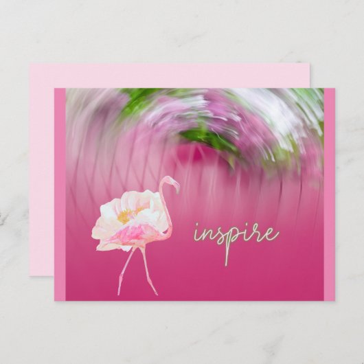 Pink Flamingo Inspiration Sprichwort Inspiriert Zi Postkarte (Vorne/Hinten)