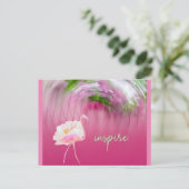 Pink Flamingo Inspiration Sprichwort Inspiriert Zi Postkarte (Stehend Vorderseite)