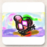 Pink flamingo joy love  getränkeuntersetzer<br><div class="desc">Pink flamingo joy love</div>