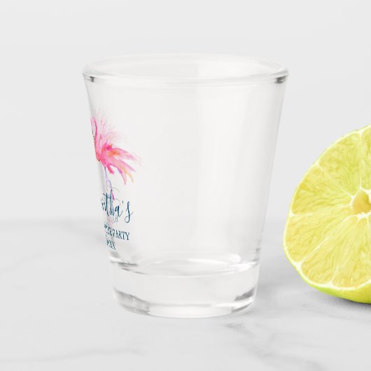 Pink Flamingo Junggeselinnen-Abschied Geschenk Ide Schnapsglas (Rechts)