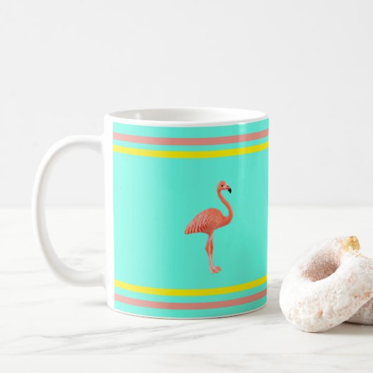 Pink Flamingo Kaffeetasse (Mit Donut)