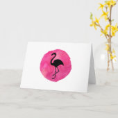 Pink Flamingo Karte (Gelbe Blume)