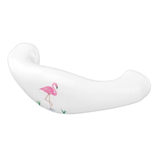 Pink Flamingo Keramik Schubladengriff (Schrägansicht)