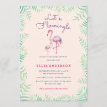 Pink Flamingo Kinderdusche Einladung
