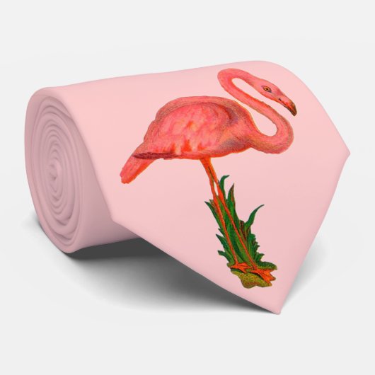Pink Flamingo Krawatte (Gerollt)