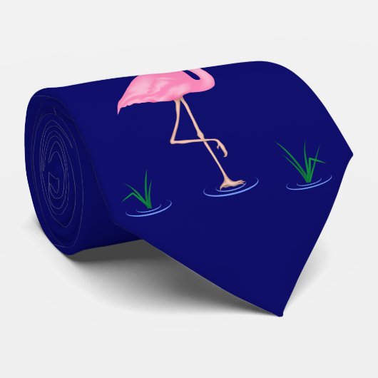 Pink Flamingo Krawatte (Gerollt)
