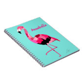Pink Flamingo Kunst Aquamarin Notizblock (Rechte Seite)