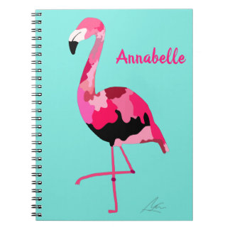 Pink Flamingo Kunst Aquamarin Notizblock