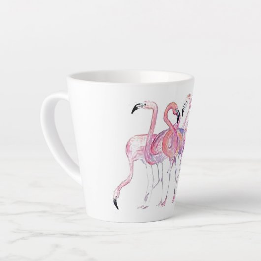 Pink Flamingo Latte Tasse (Linke Ecke)