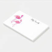 Pink Flamingo Lehrer notiert Postit Notes Post-it Klebezettel (angewinkelt)