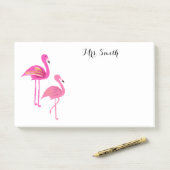 Pink Flamingo Lehrer notiert Postit Notes Post-it Klebezettel (Auf Schreibtisch)