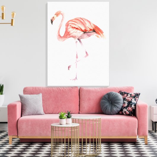 Pink Flamingo Leinwanddruck (Insitu (Wohnzimmer))