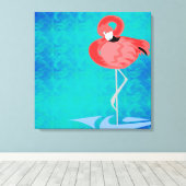 Pink Flamingo Leinwanddruck (Insitu (Holzboden))