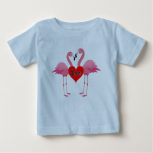 Pink Flamingo Liebe Design - Baby Fine Jersey T-Sh Baby T-shirt