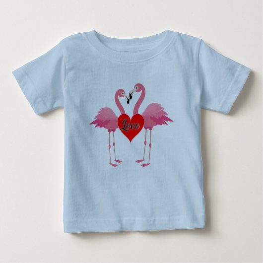 Pink Flamingo Liebe Design - Baby Fine Jersey T-Sh Baby T-shirt (Vorderseite)