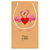 Pink Flamingo Liebe Design - Geschenktasche - Klei Kleine Geschenktüte (Rückseite)