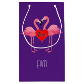 Pink Flamingo Liebe Design - Geschenktasche - Klei Kleine Geschenktüte (Rückseite)