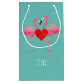 Pink Flamingo Liebe Design - Geschenktasche - Klei Kleine Geschenktüte (Rückseite)