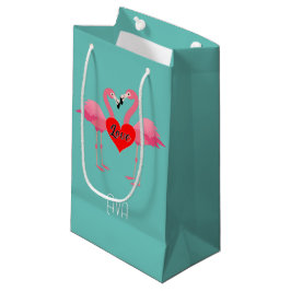 Pink Flamingo Liebe Design - Geschenktasche - Klei Kleine Geschenktüte
