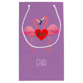 Pink Flamingo Liebe Design - Geschenktasche - Klei Kleine Geschenktüte (Rückseite)
