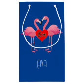 Pink Flamingo Liebe Design - Geschenktasche - Klei Kleine Geschenktüte (Rückseite)