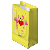 Pink Flamingo Liebe Design - Geschenktasche - Klei Kleine Geschenktüte (Vorderseite Schrägansicht)