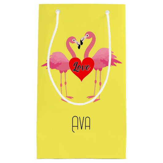 Pink Flamingo Liebe Design - Geschenktasche - Klei Kleine Geschenktüte (Vorderseite)
