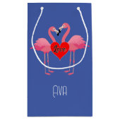 Pink Flamingo Liebe Design - Geschenktasche - Klei Kleine Geschenktüte (Rückseite)