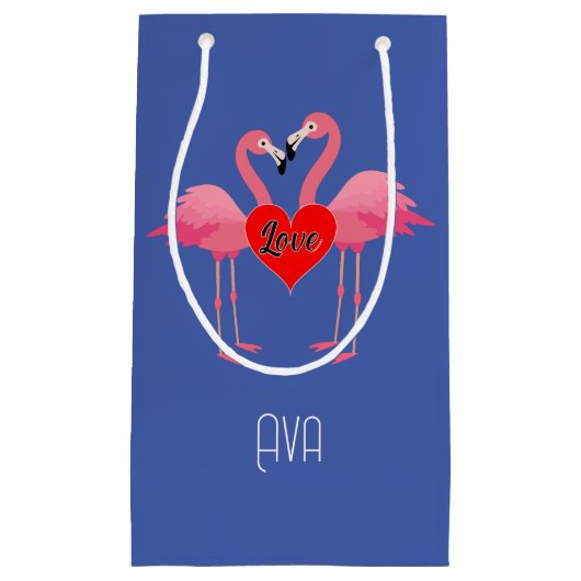 Pink Flamingo Liebe Design - Geschenktasche - Klei Kleine Geschenktüte (Vorderseite)