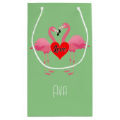 Pink Flamingo Liebe Design - Geschenktasche - Klei Kleine Geschenktüte (Rückseite)