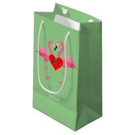 Pink Flamingo Liebe Design - Geschenktasche - Klei Kleine Geschenktüte