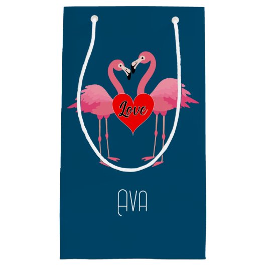 Pink Flamingo Liebe Design - Geschenktasche - Klei Kleine Geschenktüte (Vorderseite)