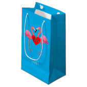 Pink Flamingo Liebe Design - Geschenktasche - Klei Kleine Geschenktüte (Vorderseite Schrägansicht)