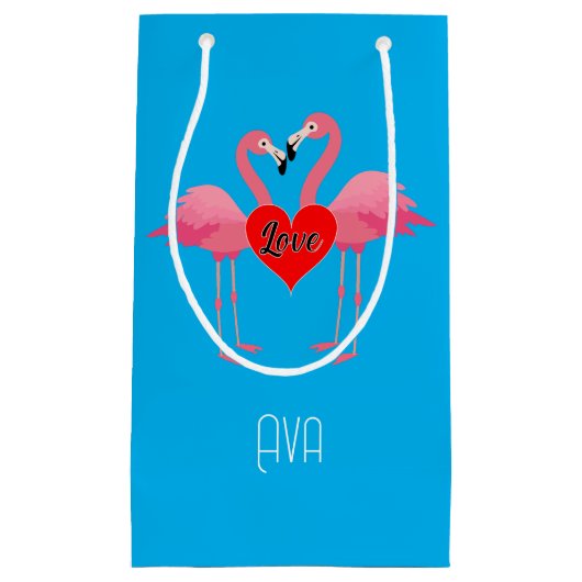 Pink Flamingo Liebe Design - Geschenktasche - Klei Kleine Geschenktüte (Vorderseite)