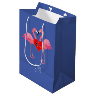 Pink Flamingo Liebe Design - Geschenktasche - Mitt Mittlere Geschenktüte